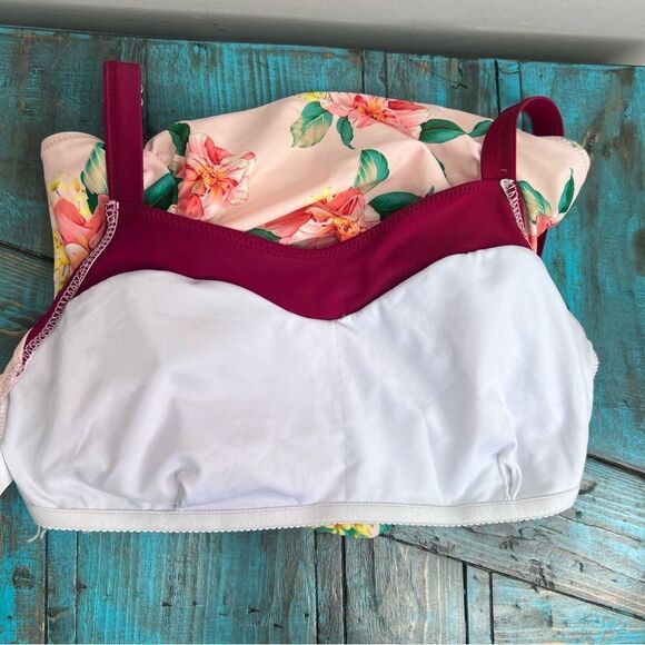 𝅺CUPSHE Floral One Piece Bathing Suit Size Medium - Picture 7 of 10